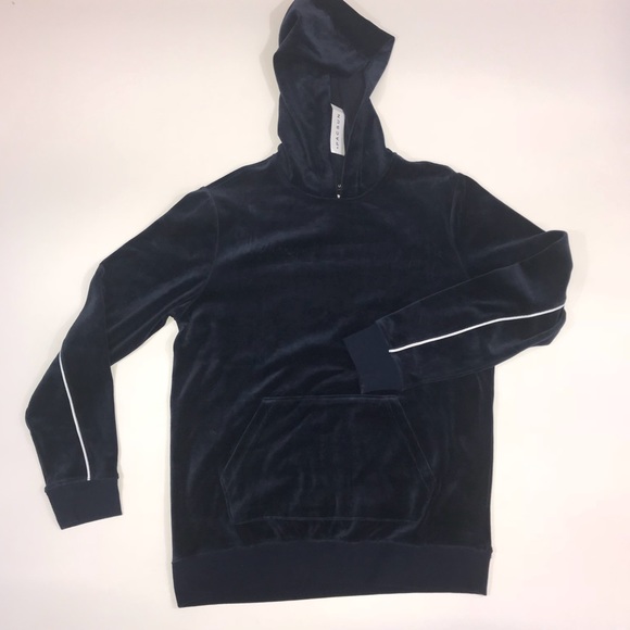 Pacsun burgundy and navy velvet hoodie - Picture 7 of 8